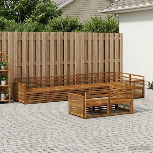 Комплект дивани за открито 8 pcs Натурално