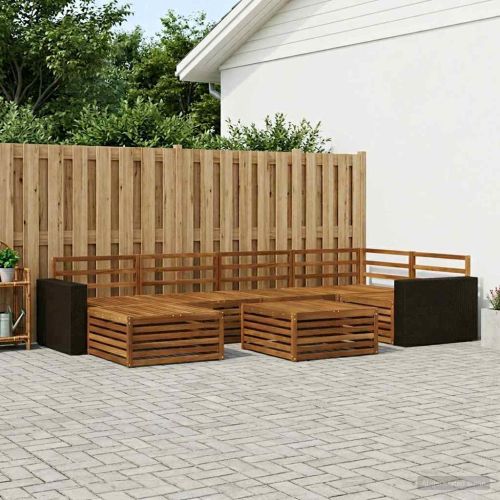 Комплект дивани за открито 7 pcs Натурално