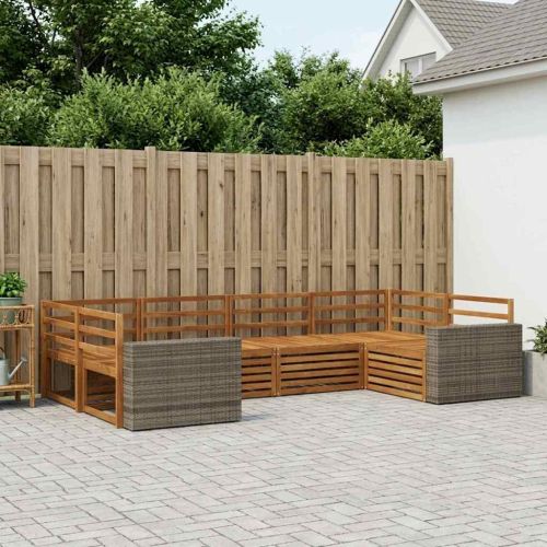 Комплект дивани за открито 6 pcs Натурално
