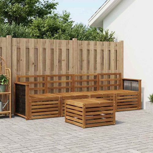 Комплект дивани за открито 5 pcs Натурално