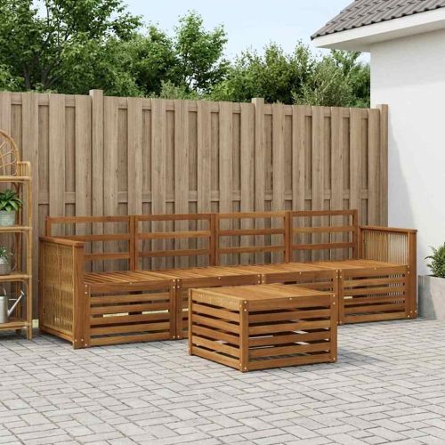 Комплект дивани за открито 5 pcs Натурално