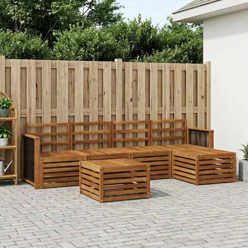 Комплект дивани за открито 6 pcs Натурално