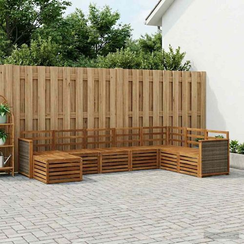 Комплект дивани за открито 6 pcs Натурално