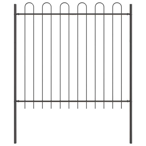 Градска ограда 7 pcs Сив 11,9 x 1,5 м Прахово боядисана стомана