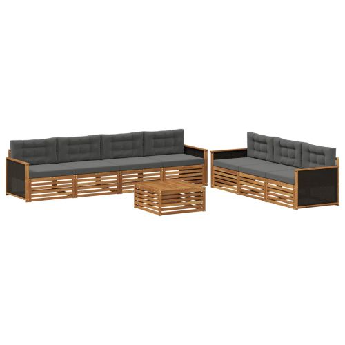 Комплект дивани за открито 8 pcs Натурален и Антрацит