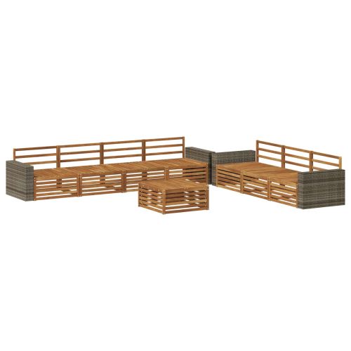 Комплект дивани за открито 8 pcs Натурално 79 x 79 x 37 см