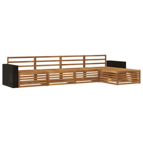 Комплект дивани за открито 5 pcs Натурално