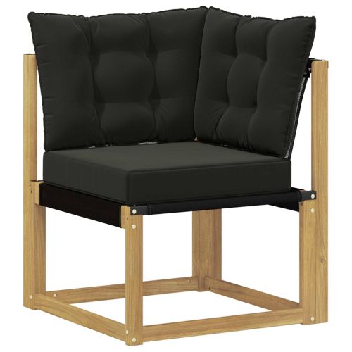 Комплект дивани за открито с възглавница 11 pcs Бяло и черно