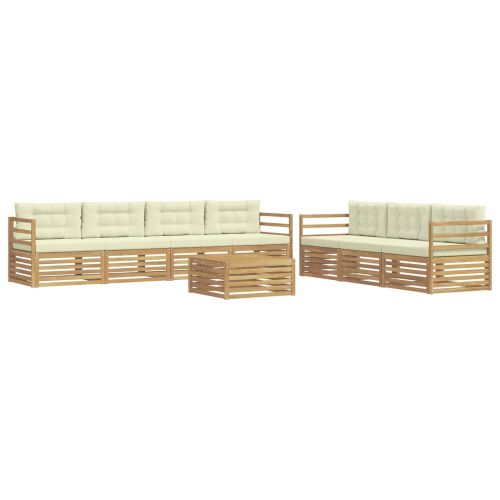 Комплект дивани за открито 8 pcs Бяло и кремаво 79 x 79 x 37 см