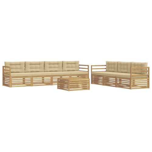 Комплект дивани за открито 8 pcs Бяло и Бежово 79 x 79 x 37 см