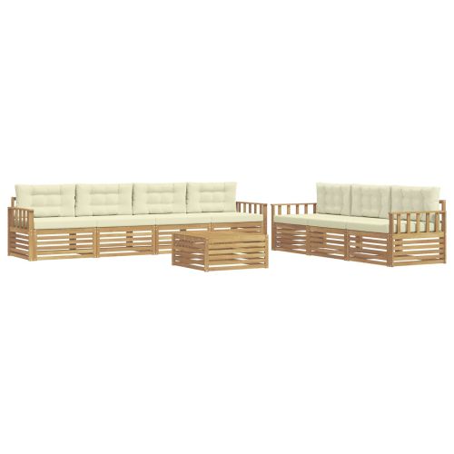 Комплект дивани за открито 8 pcs Бяло и кремаво 79 x 79 x 37 см