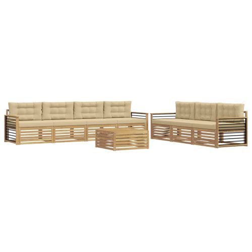 Комплект дивани за открито 8 pcs Бяло и Бежово 79 x 79 x 37 см