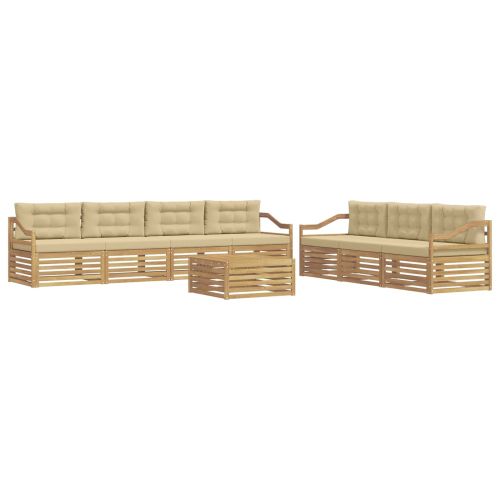 Комплект дивани за открито 8 pcs Бяло и Бежово 79 x 79 x 37 см