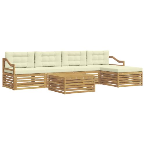 Комплект дивани за открито 6 pcs Бяло и кремаво 79 x 79 x 37 см