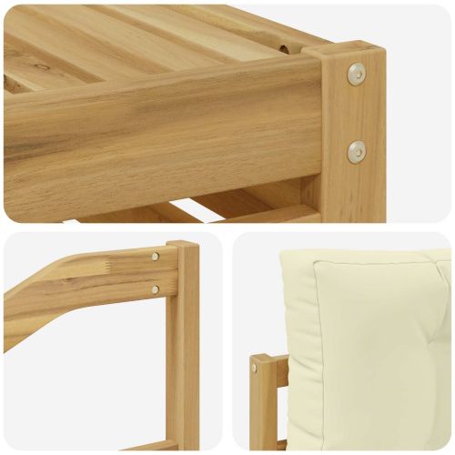 Комплект дивани за открито 6 pcs Бяло и кремаво 79 x 79 x 37 см