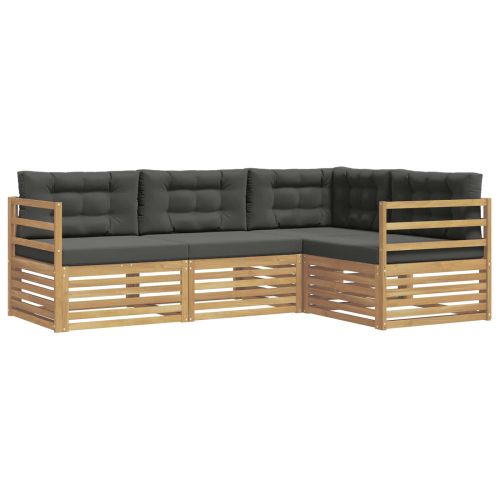 Комплект дивани за открито 4 pcs Бяло и антрацит