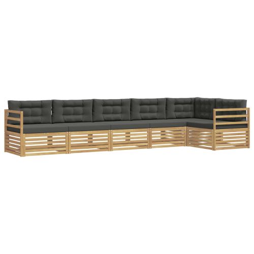 Комплект дивани за открито 6 pcs Бяло и антрацит