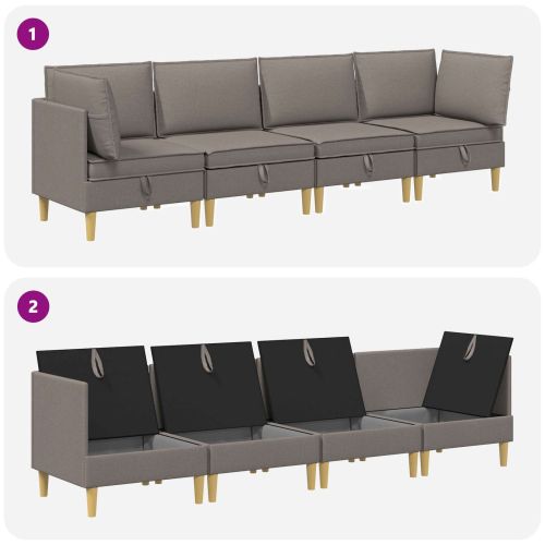 Комплект мебели за всекидневна 4 pcs Таупе Текстил