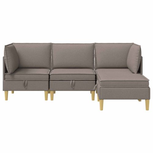 Комплект мебели за всекидневна 4 pcs Таупе Текстил