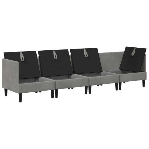 Комплект мебели за всекидневна 4 pcs Светлосиво Кадифе