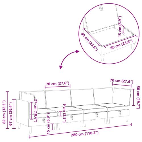 Комплект мебели за всекидневна 4 pcs Тъмнозелено Кадифе
