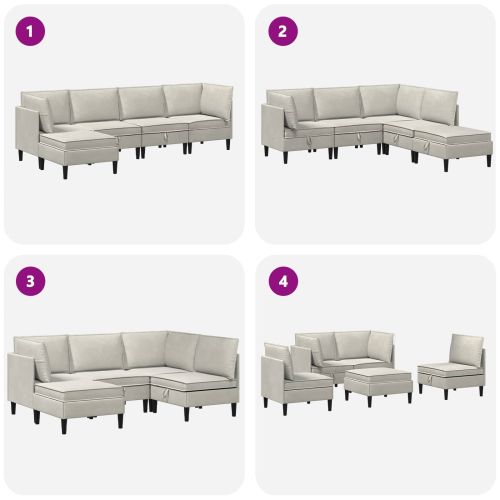Комплект мебели за всекидневна 5 pcs Кремаво Кадифе