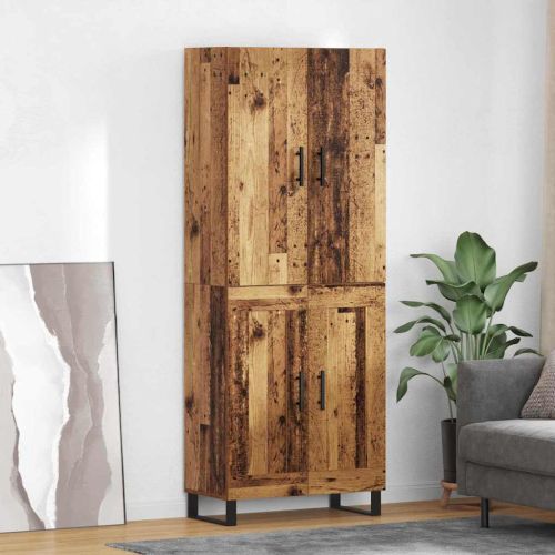 Висок шкаф 2 pcs Старо дърво 69,5 x 34 x 180 см