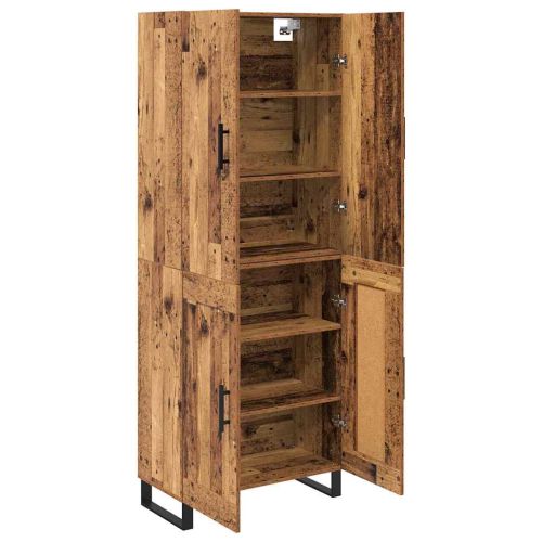 Висок шкаф 2 pcs Старо дърво 69,5 x 34 x 180 см