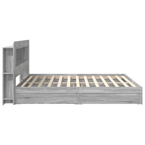 Леглово рамо с хранилище с чекмедже Сив Сонома 200 x 200 cm