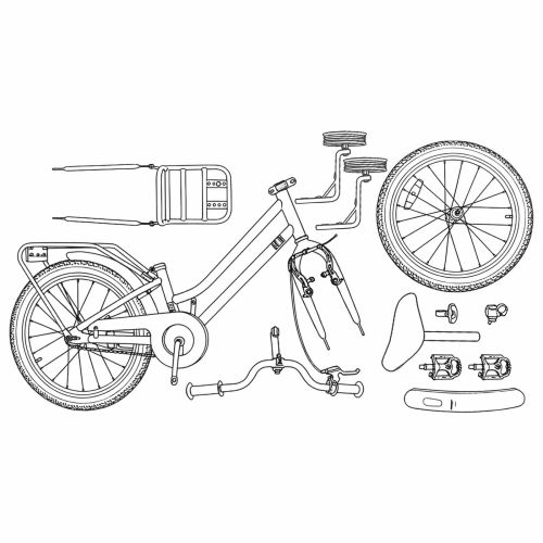 Детски Велосипед 14 инча за деца от 3 до 5 години Черно
