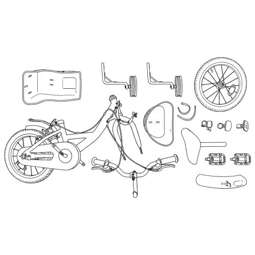 Детски Велосипед 14 инча за деца от 3 до 5 години Светло розово