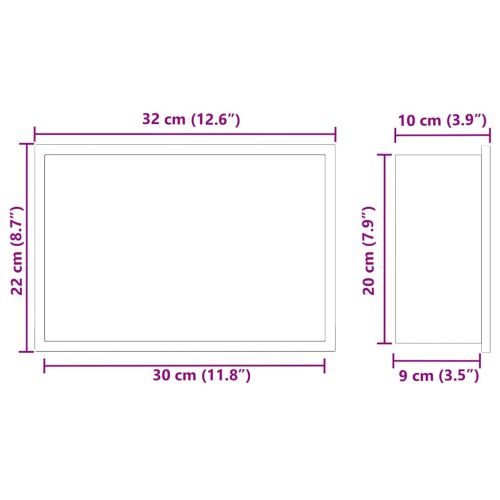 Нишата за душ Черно 30 x 20 x 9,5 см Неръждаема стомана