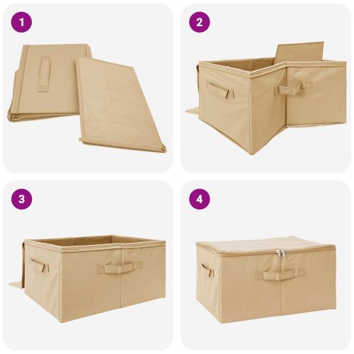 Кутия за съхранение 6 pcs Кремаво 43 x 34 x 23 см