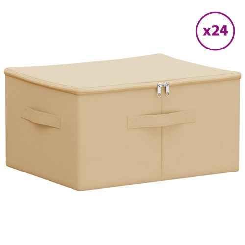 Кутия за съхранение 24 pcs Кремаво 43 x 34 x 23 см