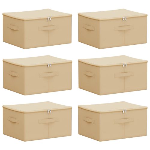 Кутия за съхранение 6 pcs Кремаво 50 x 30 x 25 cm