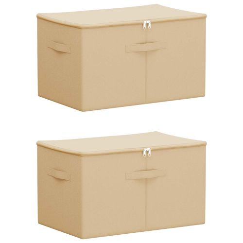 Кутия за съхранение 2 pcs Кремаво 55 х 35 х 32 см