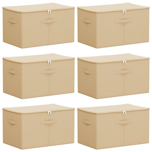 Кутия за съхранение 6 pcs Кремаво 55 х 35 х 32 см