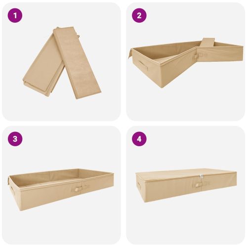 Кутия за съхранение 2 pcs Кремаво 100 x 50 x 18 см