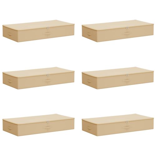 Кутия за съхранение 6 pcs Кремаво 100 x 50 x 18 см