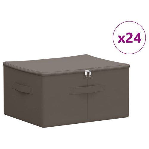Кутия за съхранение 24 pcs Сиво 50 x 30 x 25 cm Нетъкан текстил