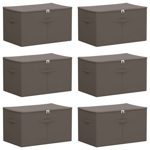 Кутия за съхранение 6 pcs Сиво 60 х 43 х 35 см Нетъкан текстил