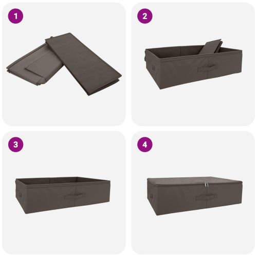 Кутия за съхранение 6 pcs Сиво 70 x 40 x 18 см Нетъкан текстил