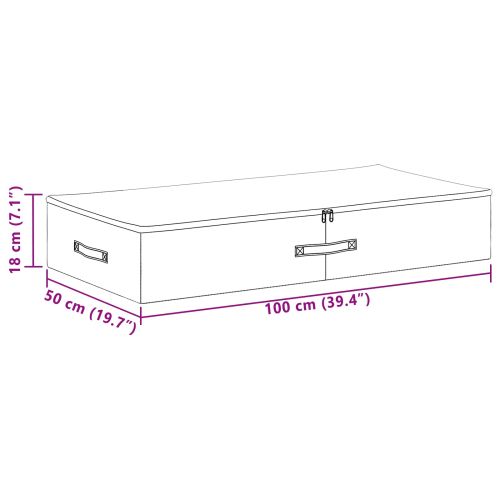 Кутия за съхранение 2 pcs Сиво 100 x 50 x 18 см Нетъкан текстил