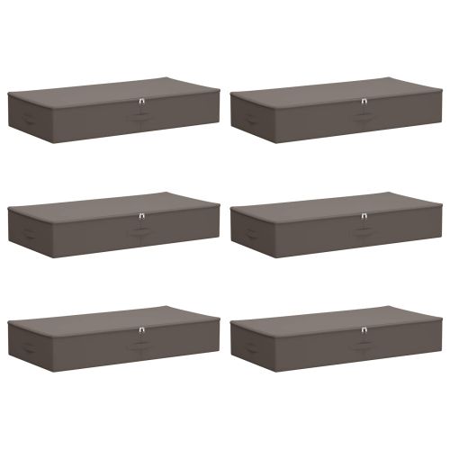 Кутия за съхранение 6 pcs Сиво 100 x 50 x 18 см Нетъкан текстил
