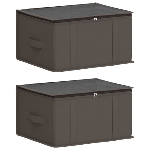 Кутия за съхранение с прозрачна горна част 2 pcs Сиво
