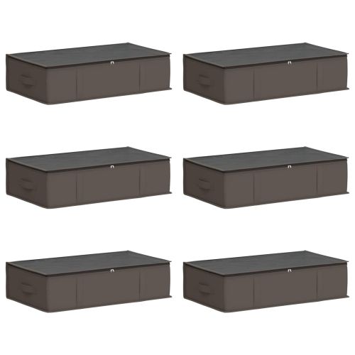 Кутия за съхранение с прозрачна горна част 6 pcs Сиво