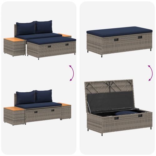 Комплект дивани за открито 4 -Seater 4 pcs 55 x 30 x 39 см