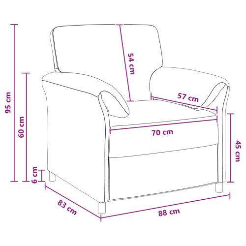 Диван с едно seating Светло зелено 88 x 83 x 95 см Кадифе