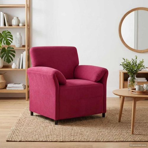 Диван с едно seating Виненочервен 88 x 83 x 95 см Кадифе