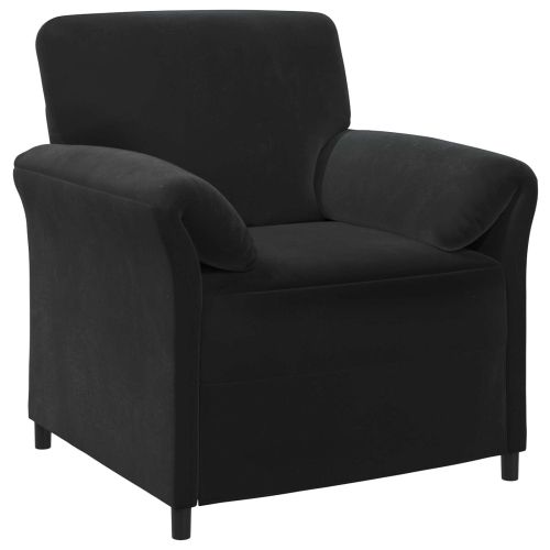 Диван с едно seating Черно 88 x 83 x 95 см Кадифе